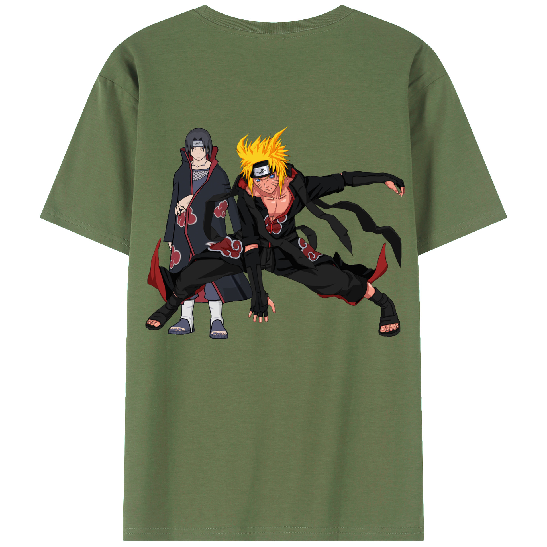 （画像用） NARUTO -ナルト- うずまき ナルト Uzumaki Naruto 綿100％ メンズ半袖Tシャツ（バックプリント） 通気性